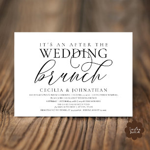 Elegantes After-The-Wedding-Brunch, Schwarz und We Einladung