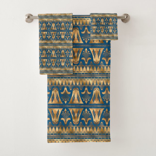 elegantes ägyptisches Fliesenmuster Badetuch-Set Badhandtuch Set (Insitu)