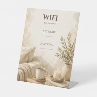 Elegantes Airbnb-WLAN-Passwort-Schild Sockelschild