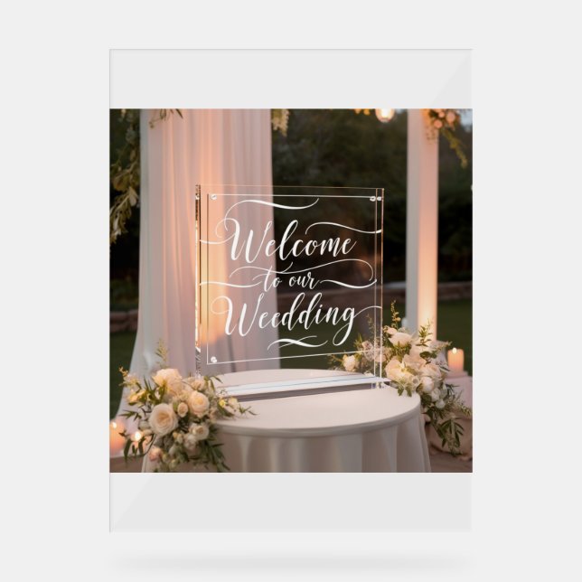 "Elegantes Akryllisches Begrüßungsdesign" Acrylschild (Vorderseite)