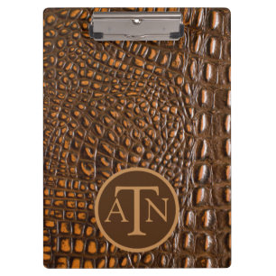 Elegantes Alligator-Skin-Monogramm Klemmbrett