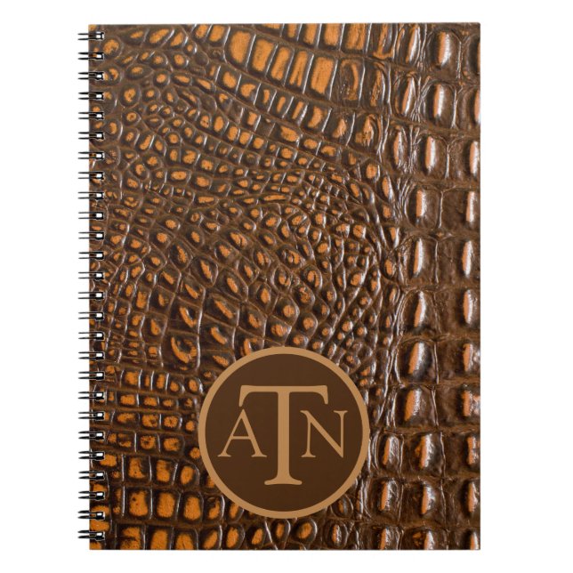 Elegantes Alligator-Skin-Monogramm Notizblock (Vorderseite)