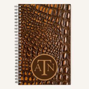Elegantes Alligator-Skin-Monogramm Notizbuch