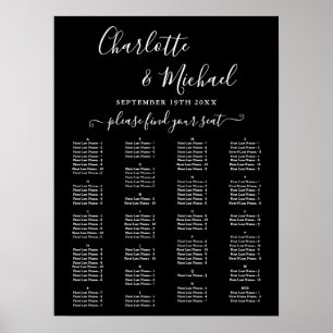 Elegantes alphabetisches Hochzeits-Sitzplan-Diagra Poster