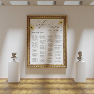 Elegantes Alphabetisches Hochzeitsdiagramm Poster