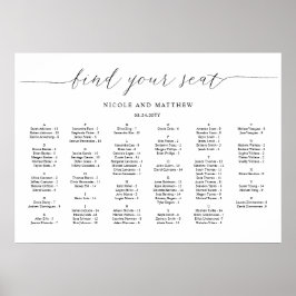 Elegantes Alphabetisches Hochzeitsstift Poster