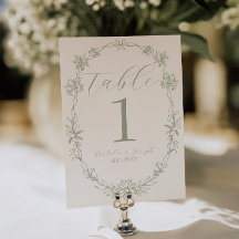 Elegantes Altgeldgrün Hochzeitstisch Nummer