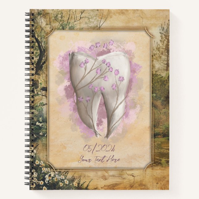 Elegantes altmodisches Dental Diary / Notebook Notizbuch (Vorderseite)