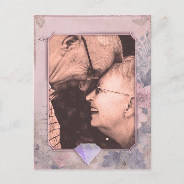 Elegantes altmodisches Save the Date Foto Postkart Postkarte (Vorderseite)