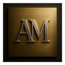 Elegantes AM-Monogramm in gebürstetem Gold Luxus-M