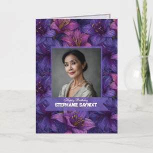 Elegantes Amaryllis 70. Geburtstagsgeschenk für si Karte