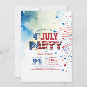 Elegantes Amerikanische Unabhängigkeitstag Party I Einladung