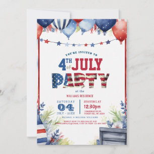 Elegantes Amerikanische Unabhängigkeitstag Party I Einladung