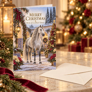 Elegantes Andalusisches Pferd Weihnachten Karte