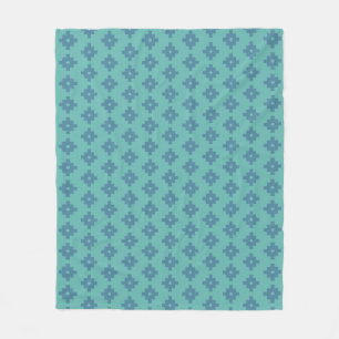 Elegantes Anden-Geometrie-Muster auf Türkis Fleecedecke
