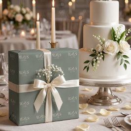 Elegantes Anfangsbuchstaben-Paar zur Hochzeit Geschenkpapier