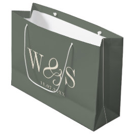 Elegantes Anfangsbuchstaben-Paar zur Hochzeit Große Geschenktüte