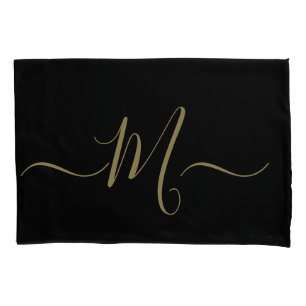 Elegantes Anfangsmonogramm für verheiratete Paare Kissenbezug