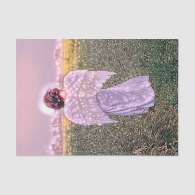 Elegantes Angel Art Glitzer String Lights Design Seidenpapier (Vorderseite)