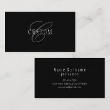 Elegantes anpassbares Monogramm | Schwarz Grau Wei