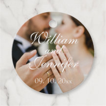 Elegantes Anpassen Foto, Name und Datum Monogramm