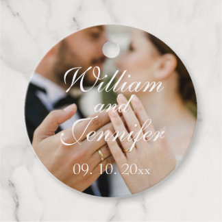 Elegantes Anpassen Foto, Name und Datum Monogramm Geschenkanhänger