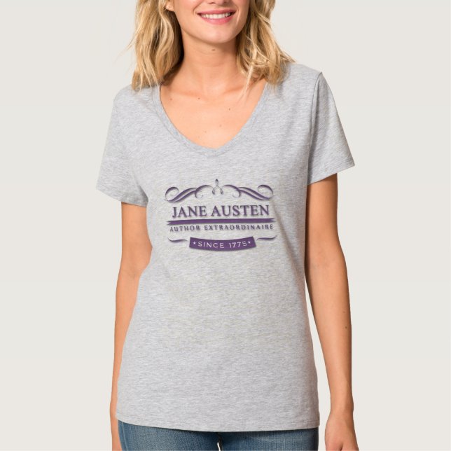 Elegantes antikes Abzeichen-T-Shirt Janes Austen T-Shirt (Vorderseite)