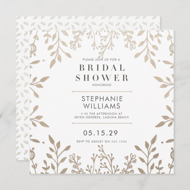 Elegantes antikes Brautparty Einladung (Vorne/Hinten)