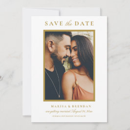 Elegantes antikes Gold Wedding Foto Save The Date