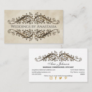 Elegantes antikes Gold Wirbel Vintag Paper Visitenkarte