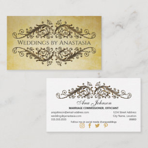 Elegantes Antikes Gold Wirbel Vintage Papier Visitenkarte
