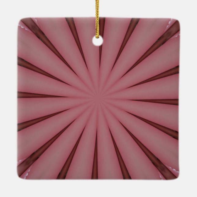 Elegantes antikes rosa Kaleidoskop-Design Keramikornament (Rückseite)