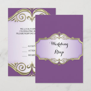 Elegantes antikes Satin Wedding RSVP Einladung