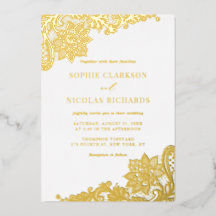 Elegantes antikes Spitzen Rustikales HochzeitGold