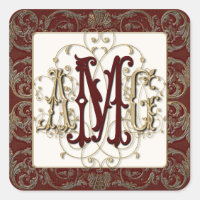 Elegantes Antiqued Gold Barock Mit Monogramm Siege
