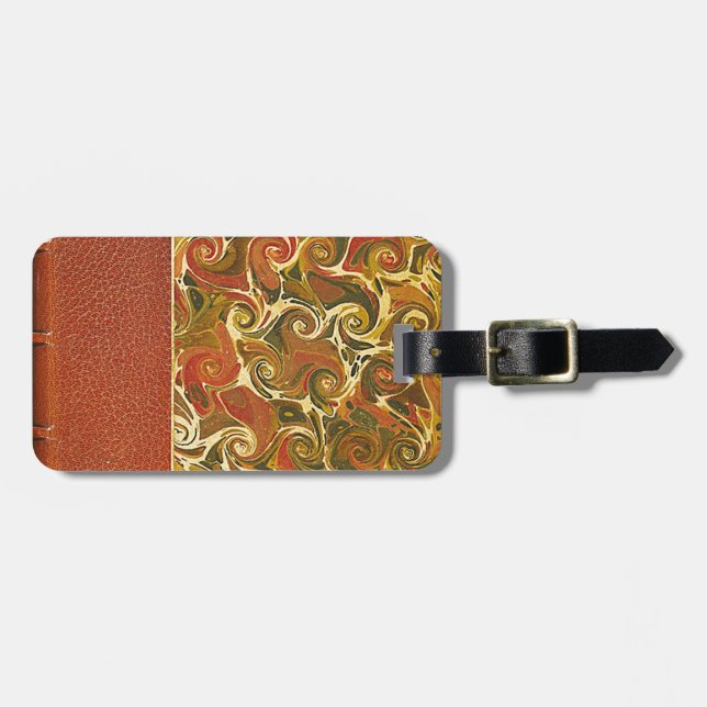 Elegantes Antiquitätenbuch, Verziertes Muster Gepäckanhänger (Vorderseite horizontal)