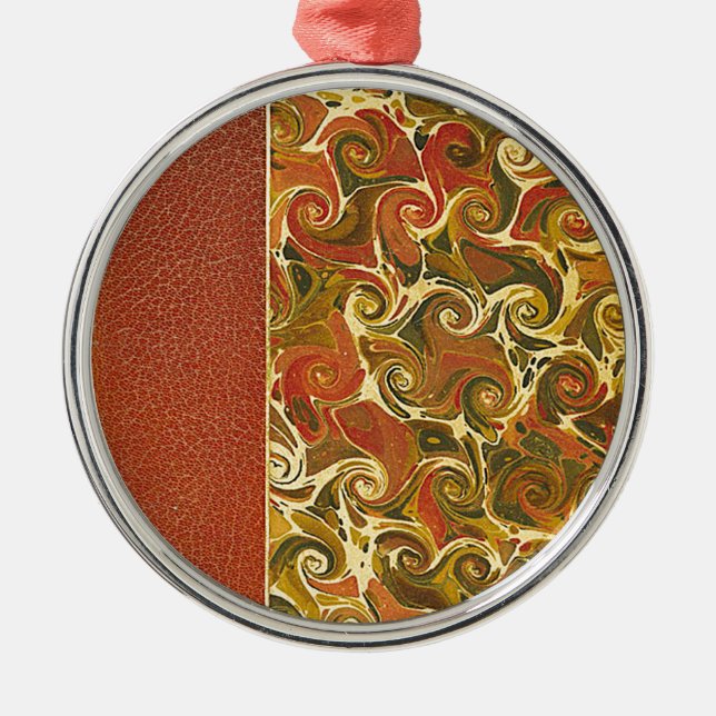 Elegantes Antiquitätenbuch, Verziertes Muster Ornament Aus Metall (Vorne)