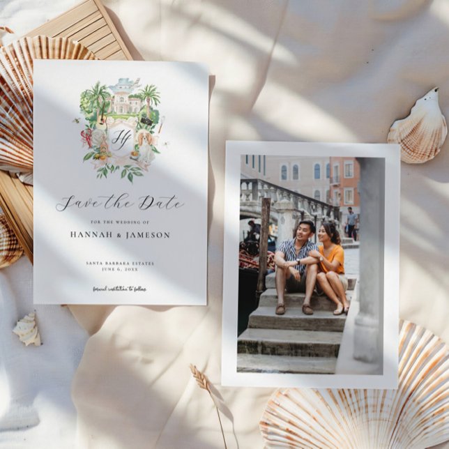 Elegantes Anwesen | Custom Wedding Wappen Save The Date (Von Creator hochgeladen)