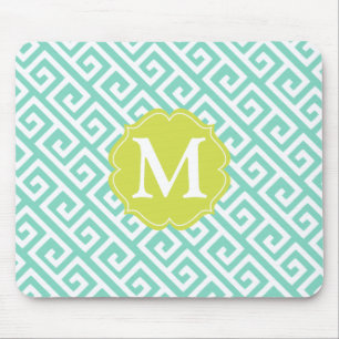 Elegantes Aqua-blaues griechisches Mousepad