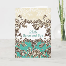 elegantes Aqua blüh Business Danke Karten