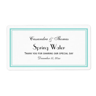 Elegantes Aqua-Gerahmtes H-Wasser-Flaschen-Etikett