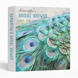 Elegantes Aqua Peacock Feathers Brautparty Album 2,5 Cm Ordner