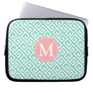 Elegantes Aqua-Türkis-Blau-griechisches Laptopschutzhülle