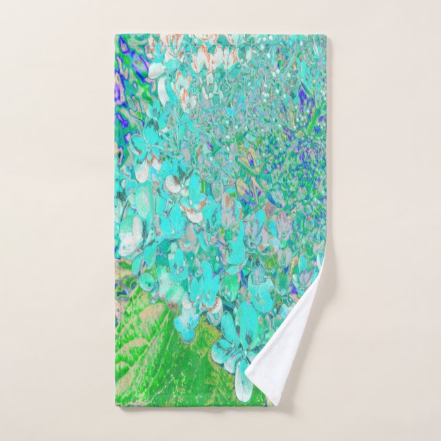 Elegantes Aqua und grünes Limelight Hydrangea Deta Handtuch (Handtuch)