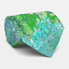 Elegantes Aqua und grünes Limelight Hydrangea Deta Krawatte