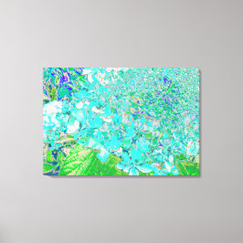 Elegantes Aqua und grünes Limelight Hydrangea Deta Leinwanddruck