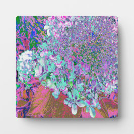Elegantes Aqua und Lila Limelight Hydrangea Detail Fotoplatte