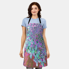 Elegantes Aqua und Lila Limelight Hydrangea Detail Schürze