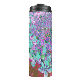 Elegantes Aqua und Lila Limelight Hydrangea Detail Thermosbecher