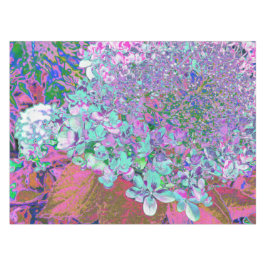 Elegantes Aqua und Lila Limelight Hydrangea Detail Tischdecke